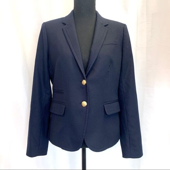 J. Crew Mercantile Women's Schoolboy Blazer navy Sz 6 - Picture 3 of 14